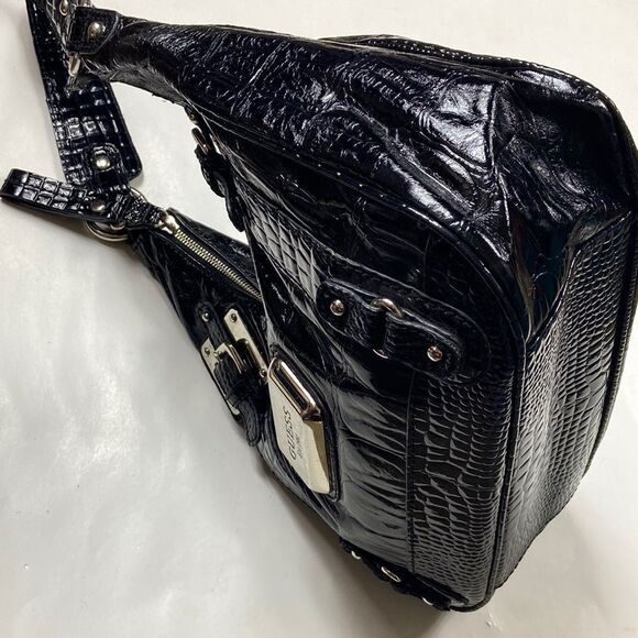 Vintage Guess Est 1981 Black Shoulder Women Bag - Picture 5 of 16